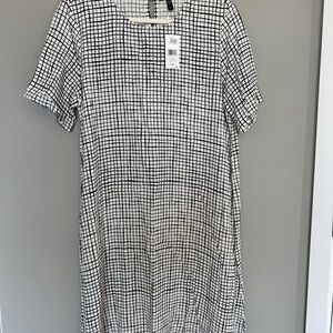 Eileen Fisher Monochrome Checkered Dress